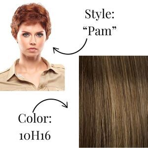 Jon Renau Petite Pam Wavy Brunette Brown Wig NEW Short Monofilament Monotop